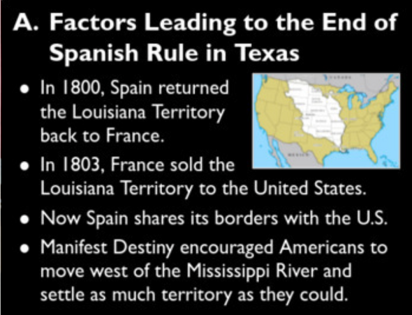 End of Spanish Rule in Texas Notes