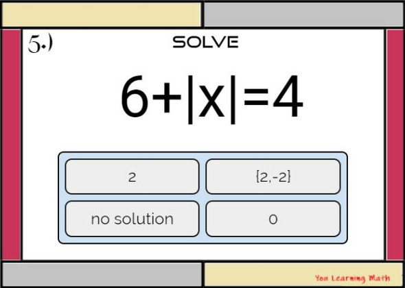 Solving Absolute Value Equations - BOOM CARDS - Digital Task Cards 