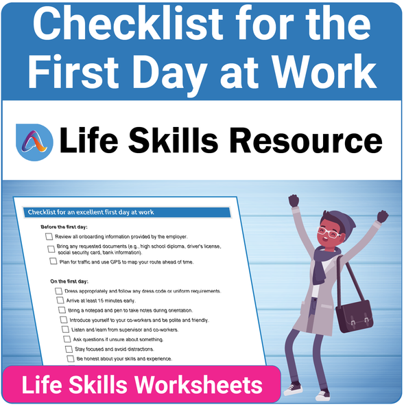 Job Resource - Free Checklist for the First Day of Work