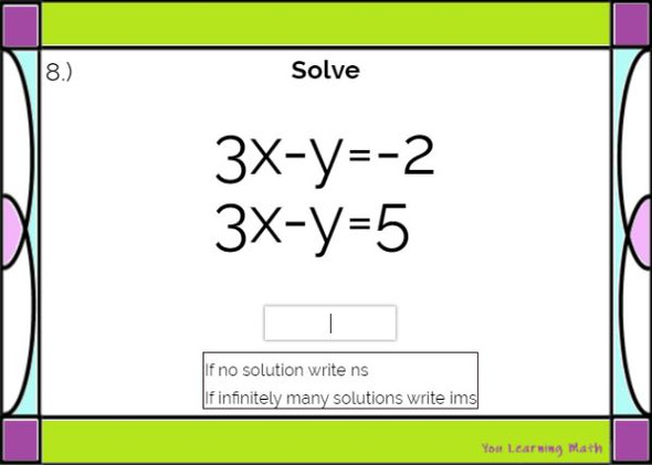 Solving Systems of Linear Equations using Elimination: BOOM CARDS + 20 Printable Task cards