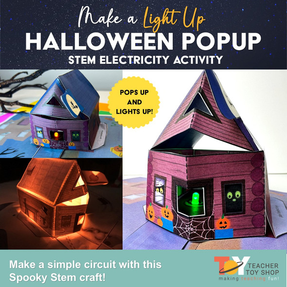 Spooktacular STEM DIY Paper Lightup Halloween House Electricity Activity