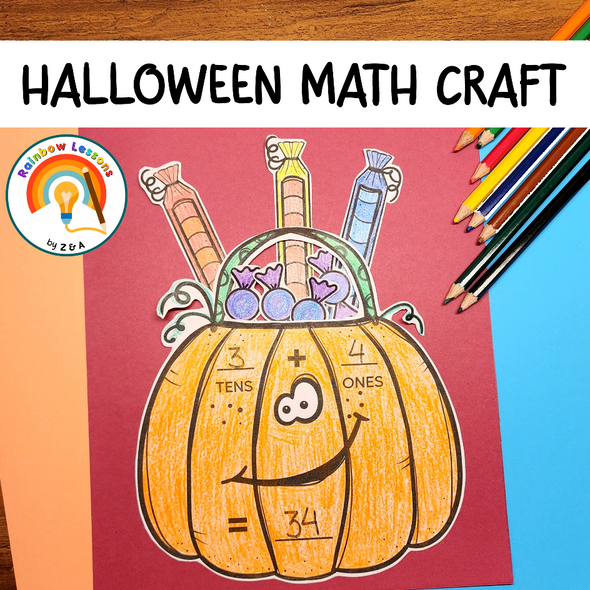 Halloween Math Crafts | Halloween Place Value Craft | Halloween Math Activities 