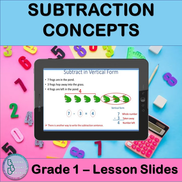 Subtraction Concepts | PowerPoint Lesson Slides for First Grade