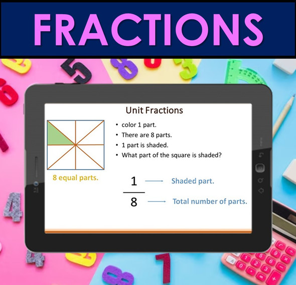 Fractions | PowerPoint Lesson Slides for 2nd Grade