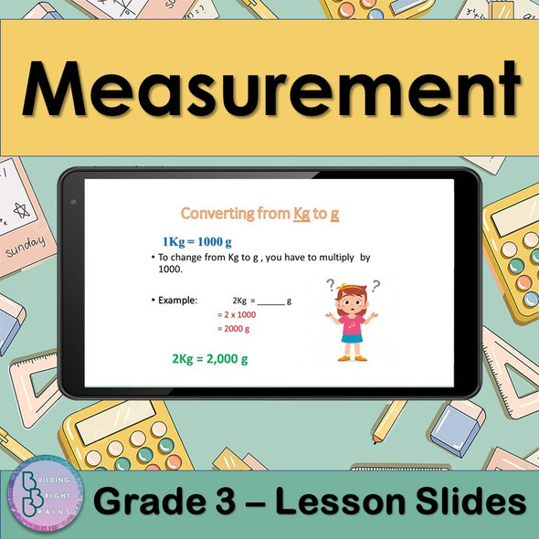 Measurement | PowerPoint Lesson Slides for 3rd Grade | Meter, Liter, Kilogram