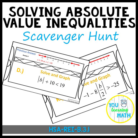 SCAVENGER HUNT: Solving Absolute Value Inequalities (12 Problems)