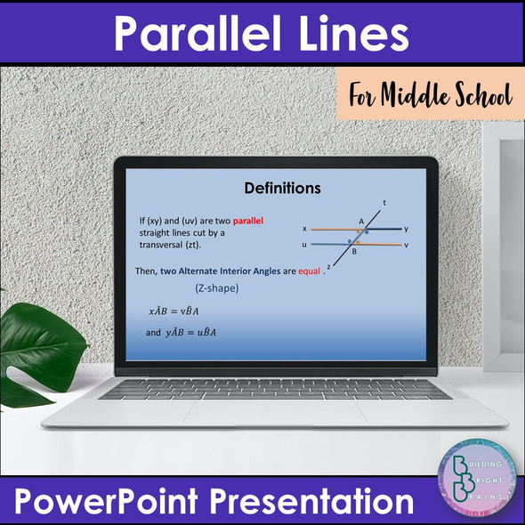 Parallel Lines PowerPoint Presentation Lesson Middle School Geometry