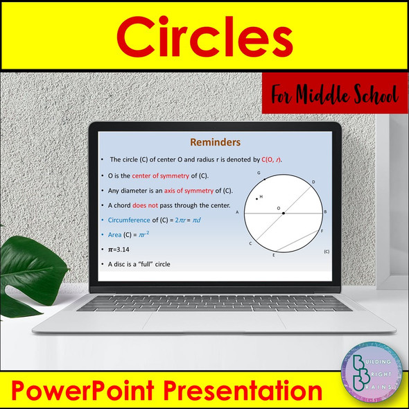 The Circle PowerPoint Presentation Lesson Middle School Geometry Circles