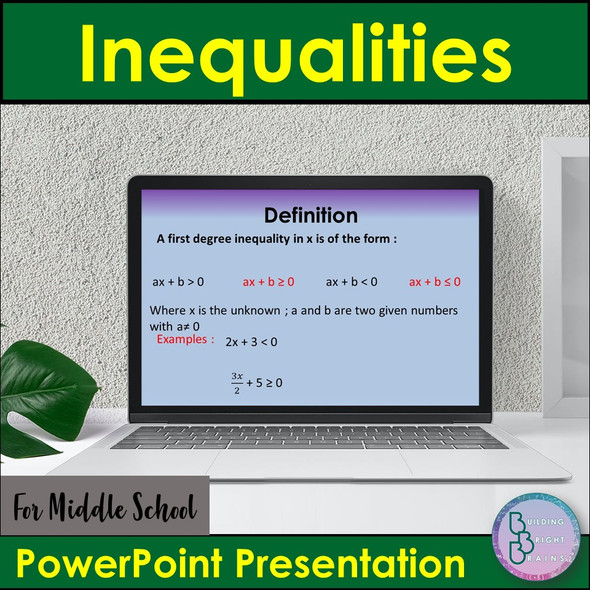 Inequalities PowerPoint Presentation Math Lesson Middle School