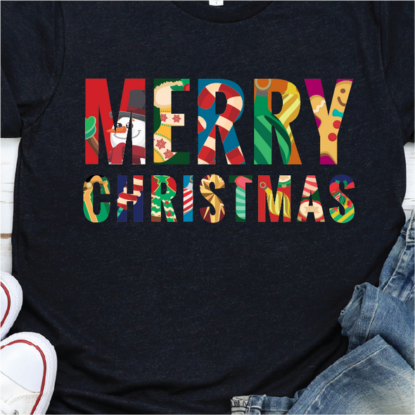 "Merry Christmas Collage" Unisex Tee