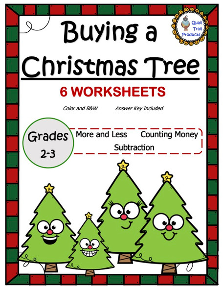 Counting Money Worksheets | Christmas Tree Theme