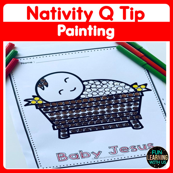 Nativity Q-Tip Painting | Sunday School Religious Activities