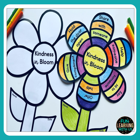 Kindness Bulletin Board Flower Craft | Valetines Day Kindness Blooms Craft