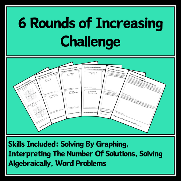 Team Target Review: Systems of Equations Group Review Activity Grade 8