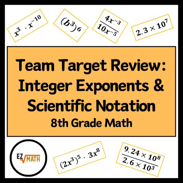 Team Target Review: Integer Exponents Group Review Activity Grade 8