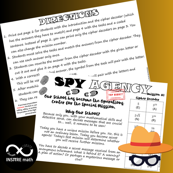 Laws of Exponents and Radicals Math Spy Agency Secret Agent Math Special Mission