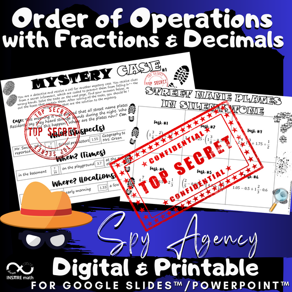 Math Mystery Case | Order of Operations with Fractions and Decimals | Spy Agency