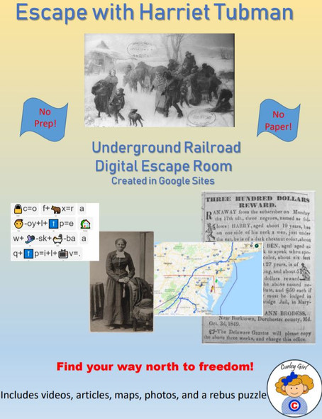 Escape with Harriet Tubman Underground Railroad Digital Escape Room