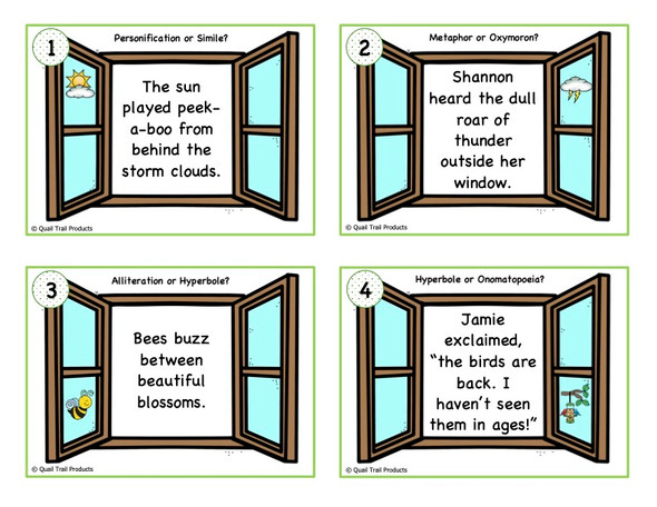 Figurative Language Task Cards | Spring Theme