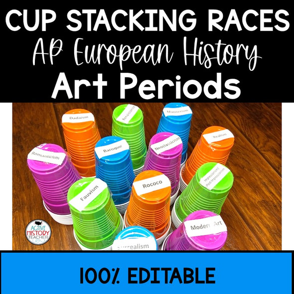 AP European History ART PERIODS Review Activity Cup Stacking Races Editable