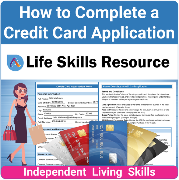Essential Life Skills SPED Activity - A Credit Card Application