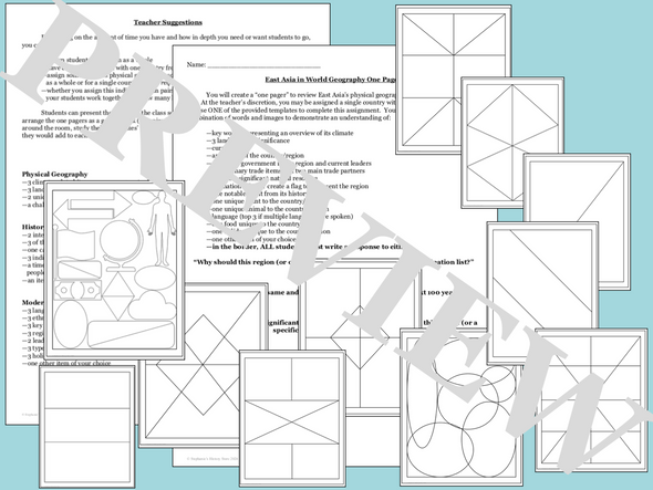 East Asia World Geography One Pager