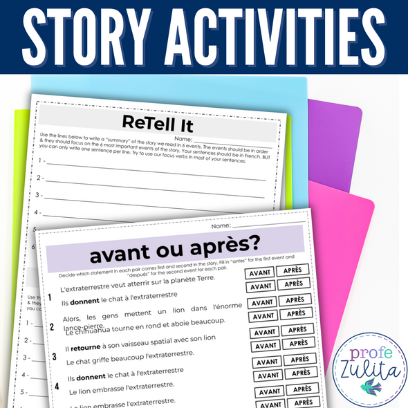 French Unit 18 - Reading Comprehension Activities - Short Story donnet, retourne