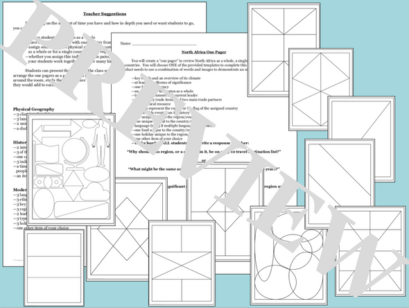 North Africa World Geography One Pager