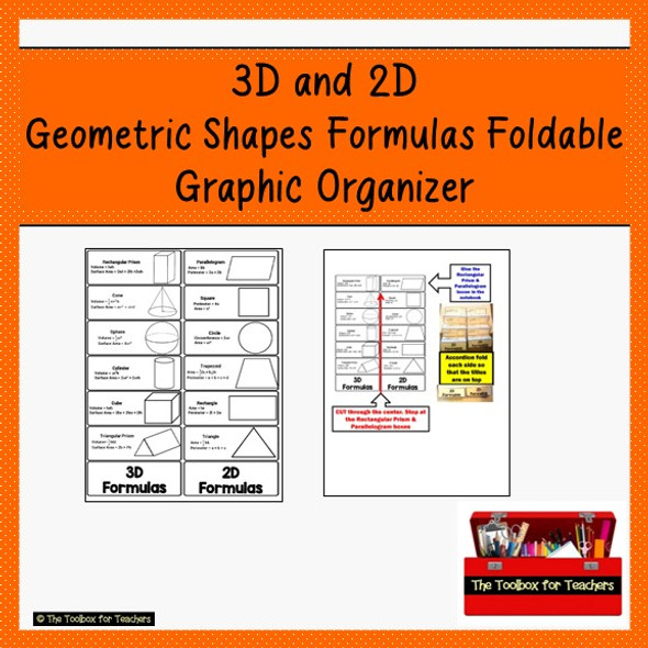 Geometry Formulas Foldable Volume Surface Area Circumference Graphic Organizer