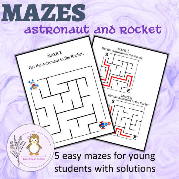 Astronaut and Robot Maze Activities for Preschoolers and Early Elementary