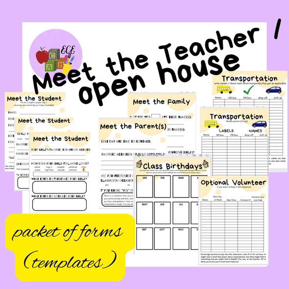 Meet the Teacher / Open House PACKET