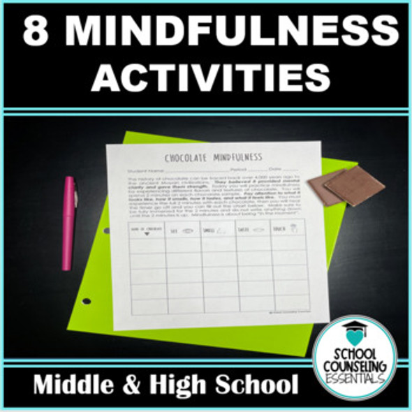 Mindfulness Activities - Engaging & Interactive Worksheets -Middle & High School