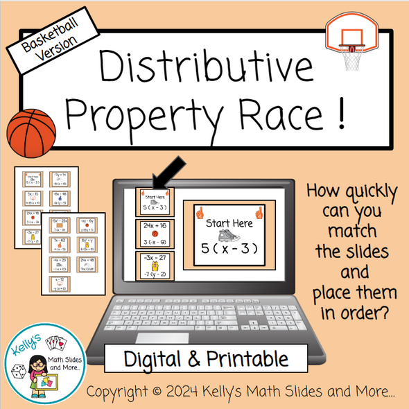 Distributive Property Race - Basketball-Themed