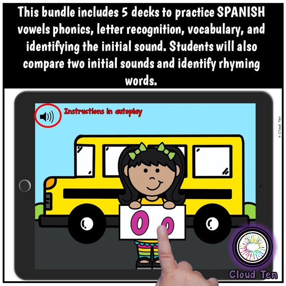 Las vocales Boom Cards™ | Vowels in Spanish | Digital Task Cards