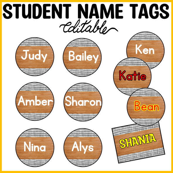 Printable Student Name Labels, Editable Classroom Labels, Center Labels