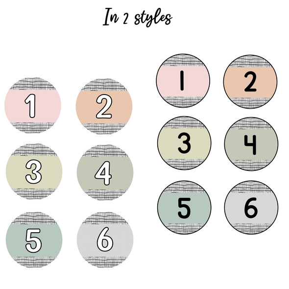 Printable Boho NeutraL Classroom Calendar Labels, Editable Number Labels