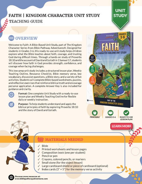 Unit Study | Faith: A Complete Bible Lesson (Grades 3-6)