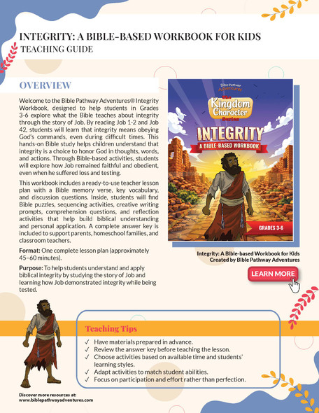 Integrity: Bible Activity Book for Kids