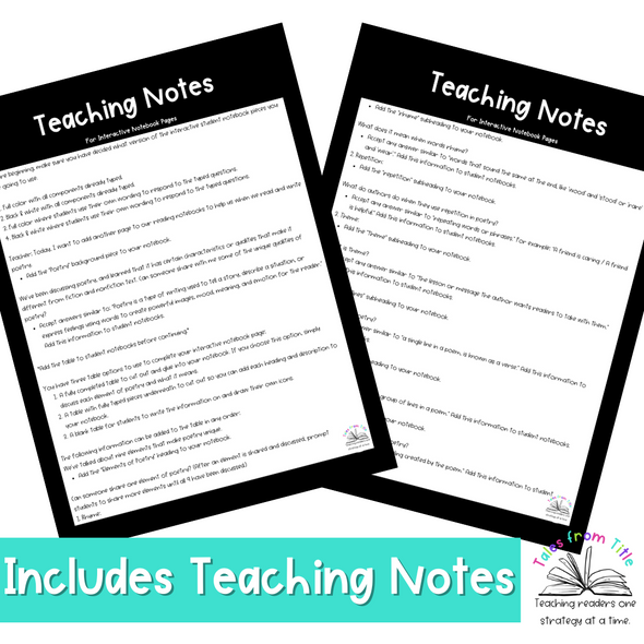 Elements of Poetry Interactive Notebook Pages