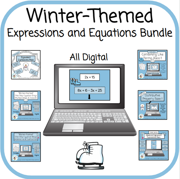 Winter Bundle - 6 Expressions and Equations Games