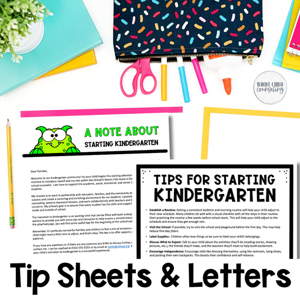 School Counselor Editable Letters Handouts and Forms for Parent Communication