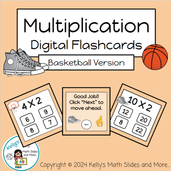 Basketball-Themed Multiplication Flashcard Game