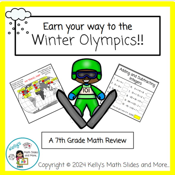 Middle School Math Bundle of 3 Winter Olympics Projects