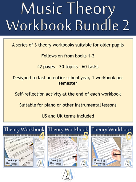 Music Theory Workbooks BUNDLE 2 for middle school and older students