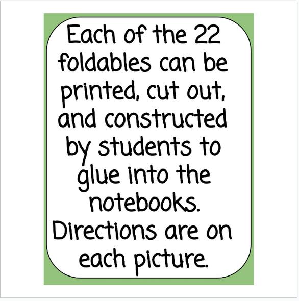 8th Grade Math - 22 Foldables for the Interactive Notebook