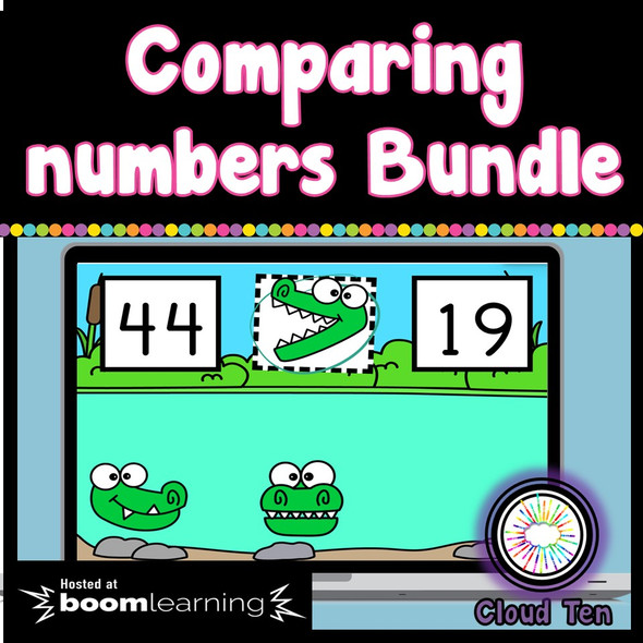 Comparing Numbers Crocs - Boom Cards™ Bundle