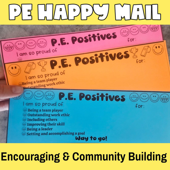 PE Positive Notes Home | Happy Mail | Classroom Management