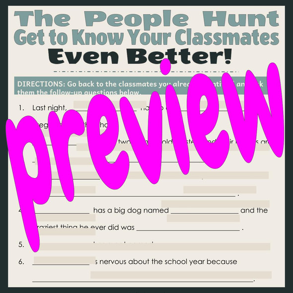 Back To School - Meet your Classmates over a 2-Day Interactive Activity