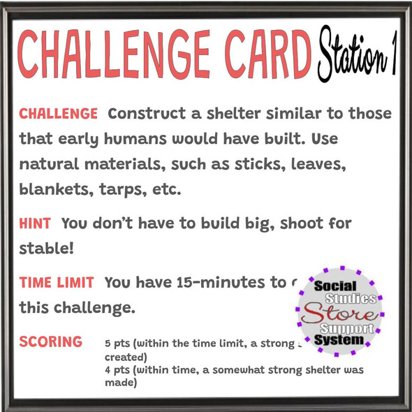 Paleolithic Survival Challenge - Hands-on Stations, and FUN Collaboration