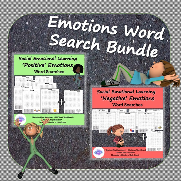 SEL Emotions Word Search Bundle - 14 'Positive' and 'Negative' Emotions Included